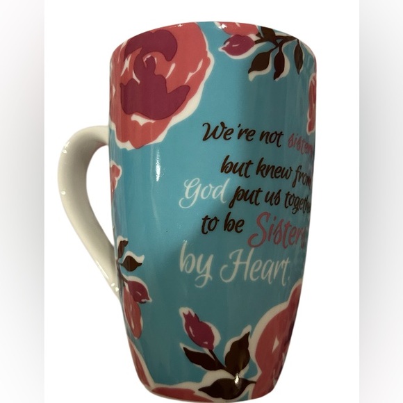 Floral Blue and Pink Mug - Picture 1 of 2